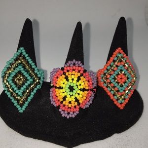 Art Beaded Ring Jewelry Hand Made